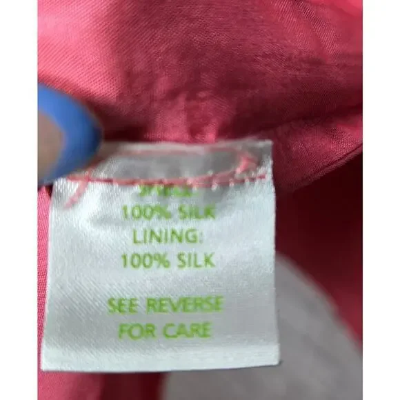 Lilly Pulitzer 100% silk pink embroidered Kathleen shift dress preppy Small. - Picture 7 of 7